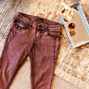 Vintage wine color jeans